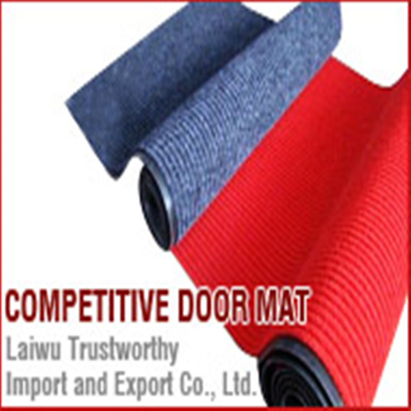 Indoor Outdoor Ribbed Carpet Entrance Mat-Red