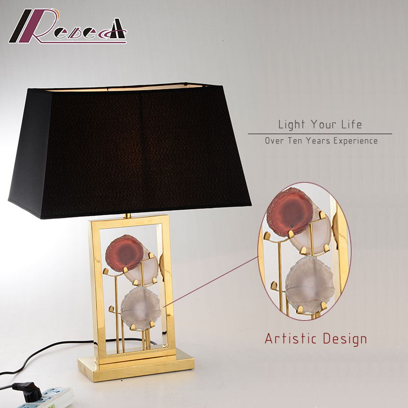 Hotel Decorative Artistic Design Stainless Steel Bedside Table Lamp