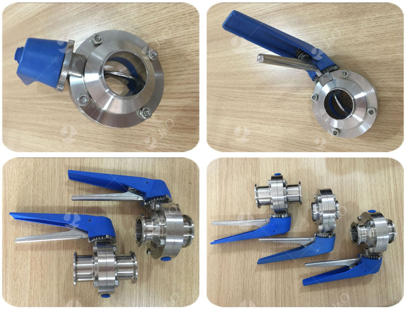 2016 Sanitary Clamp Butterfly Valve with Stainless Steel Pull Handle