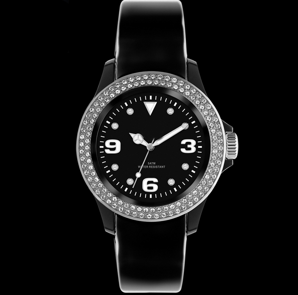 3 ATM Watch Resistant Leather Strap Lady Diamond Watch