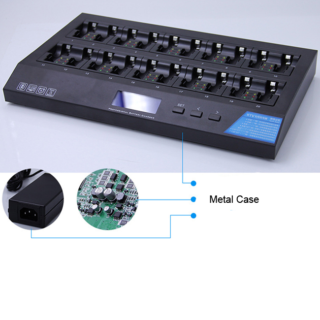 20 Slots LCD Digital Intelligent Battery Charger for AA NiCd NiMH Rechargeable Batteries