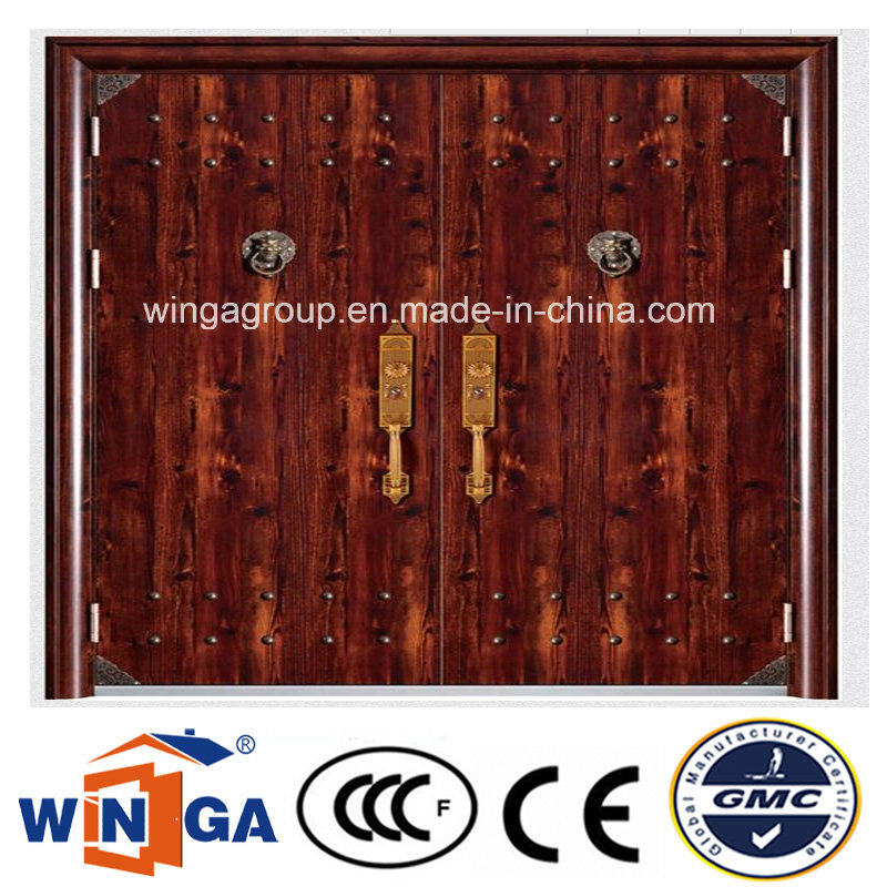 Double Size High Quality Exterior Security Steel Metal Door (W-SD-01)