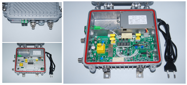 Outdoor 2 Way Output Bi-Directional Optical Receiver with AGC