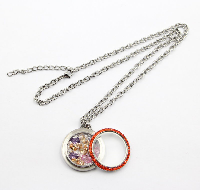 Factory Wholesale Screw on Glass Locket Pendant Necklace for Fashion Gift