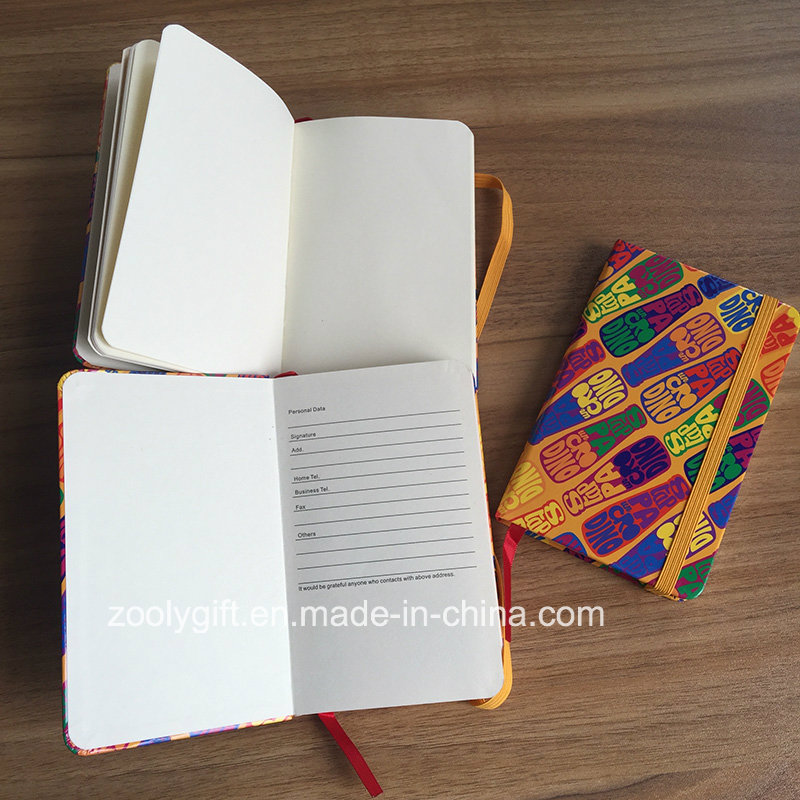 Logo Printing Paper Cover A6 Agenda Notebook with Elastic Band