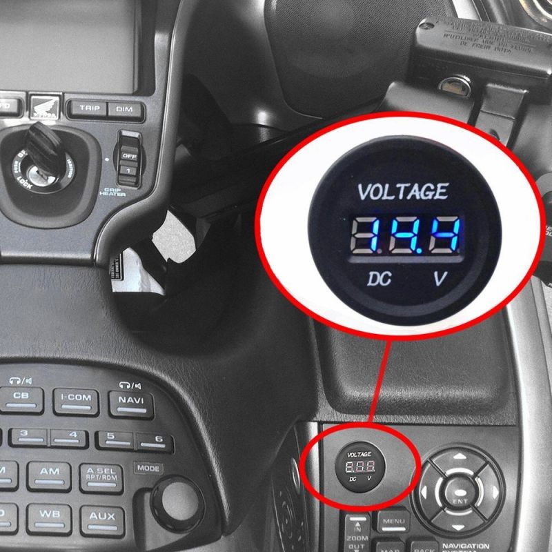 12-24V DC Voltmeter LED Digital Display Vm Waterproof for Automobiles Motorcycle Truck Boat Marine