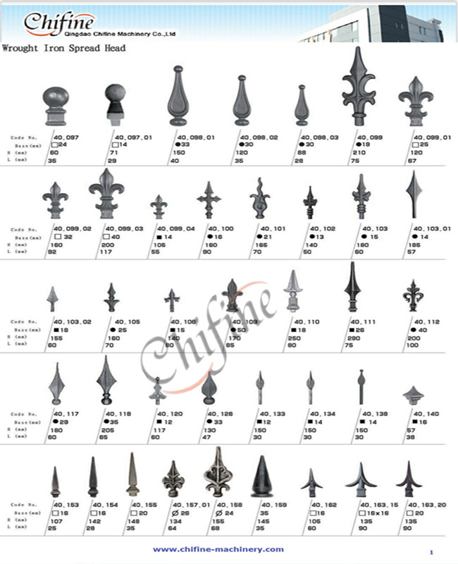 Ornamental Parts Wrought Iron Spear Head