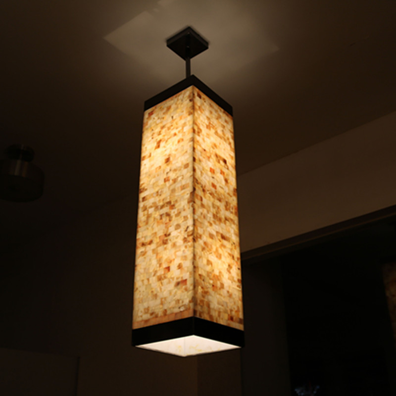 Guzhen High Quality Natual Shell Square Pendant Lamp