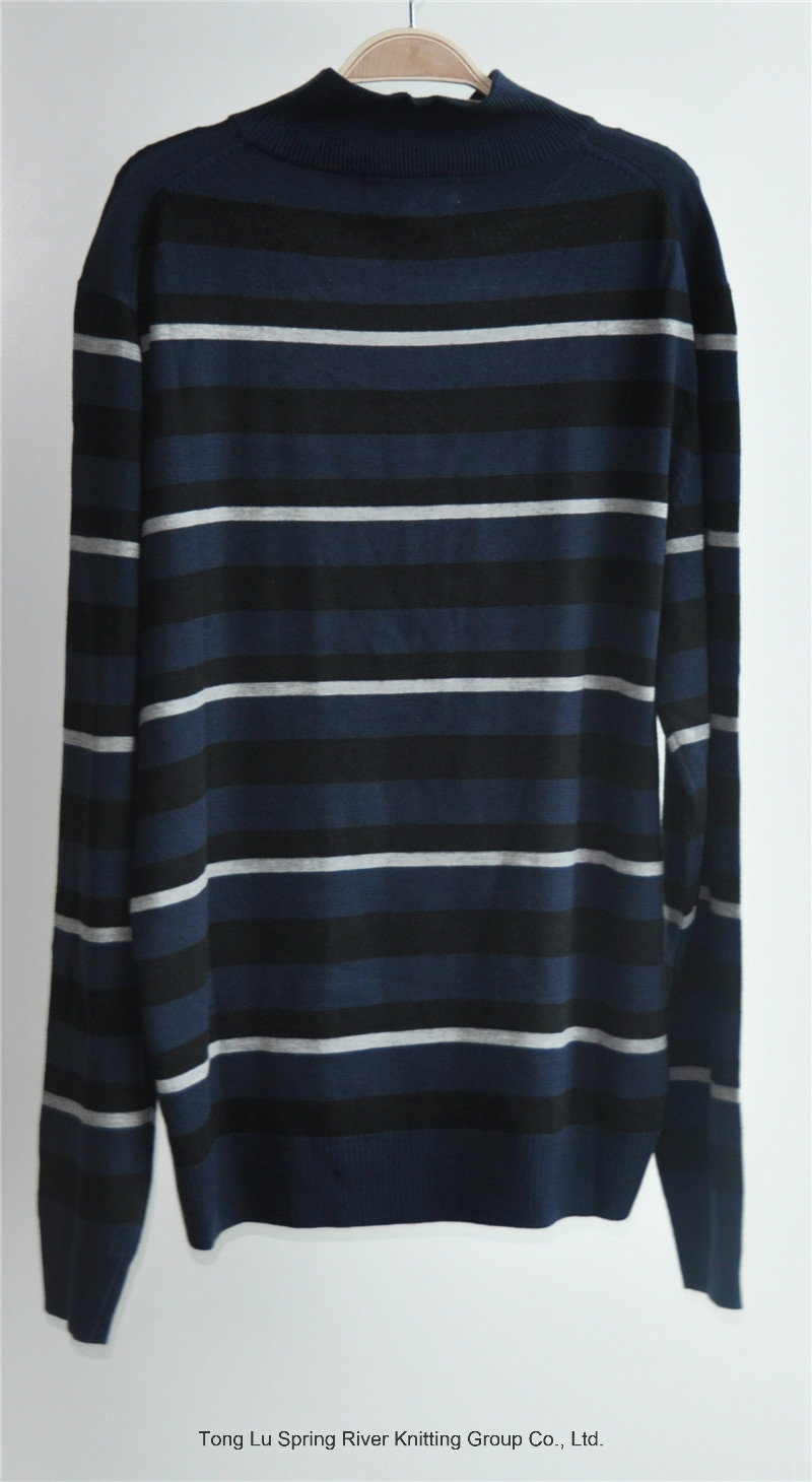 100%Acrylic Round Neck Striped Knitting Pullover for Men