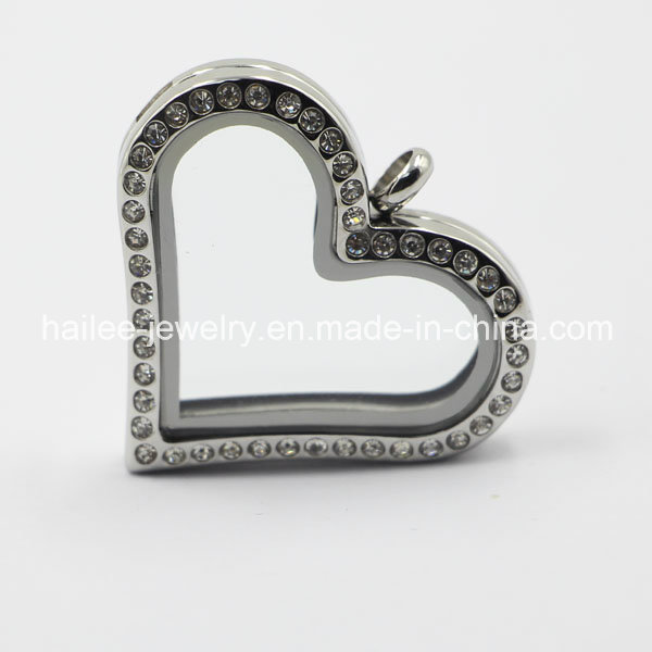 Fashion Stainless Steel Heart Floating Locket Pendant Jewelry