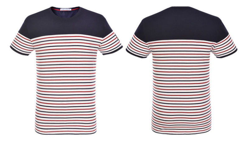 2016 Summer New Product Contrast Men's T-Shirt with Stripe