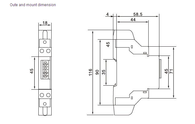 5 a Single Phase DIN Rail Watt Hour Meter