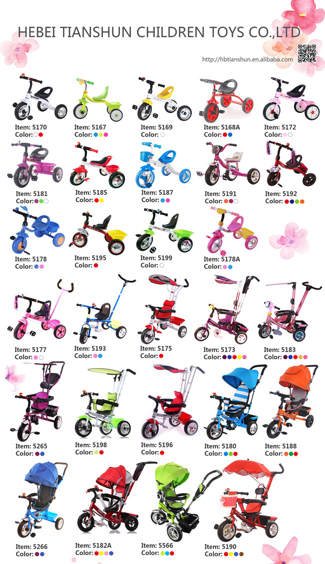 Hot Sale Musical Cheap 3 EVA Wheel Children Tricycle with Light