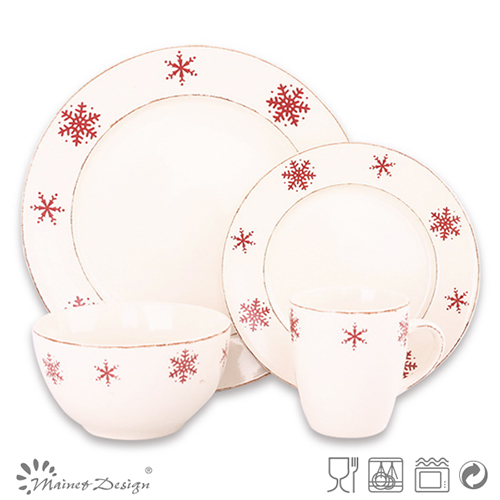 Merry Christmas Ceramic Stoneware Dinner Set