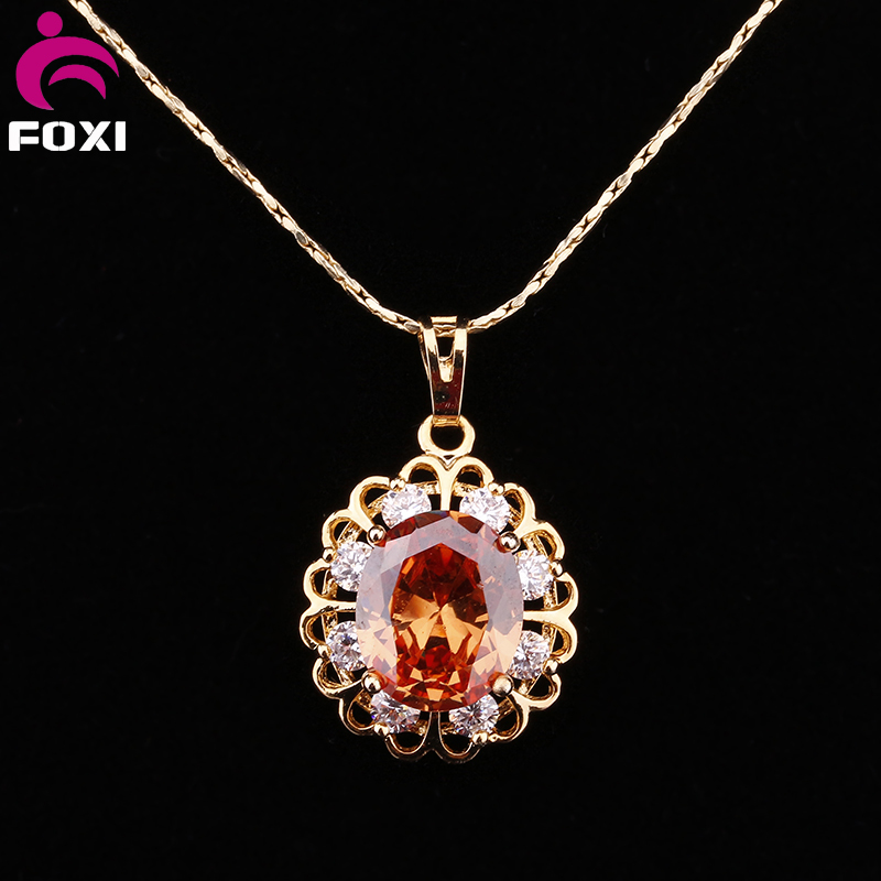 Wholesale Big Zircon Jewelry Charm Necklace Design for Women