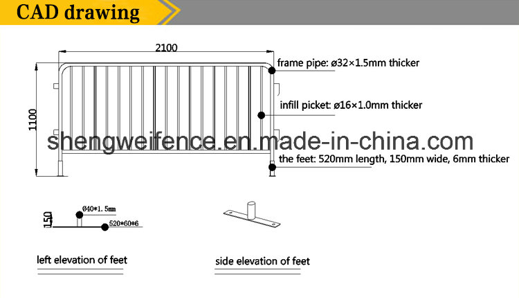 Removable Metal Safety Road Barriers