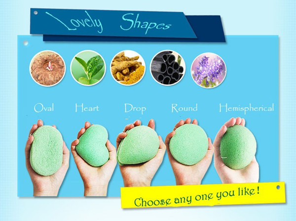 Colorful Washable Organic Konjac Sponge