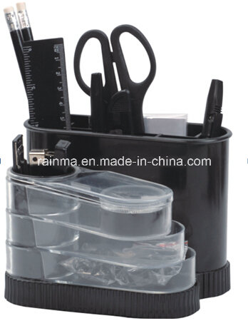 Plastic Desk Rotation Stationery Organizer in Black Color406