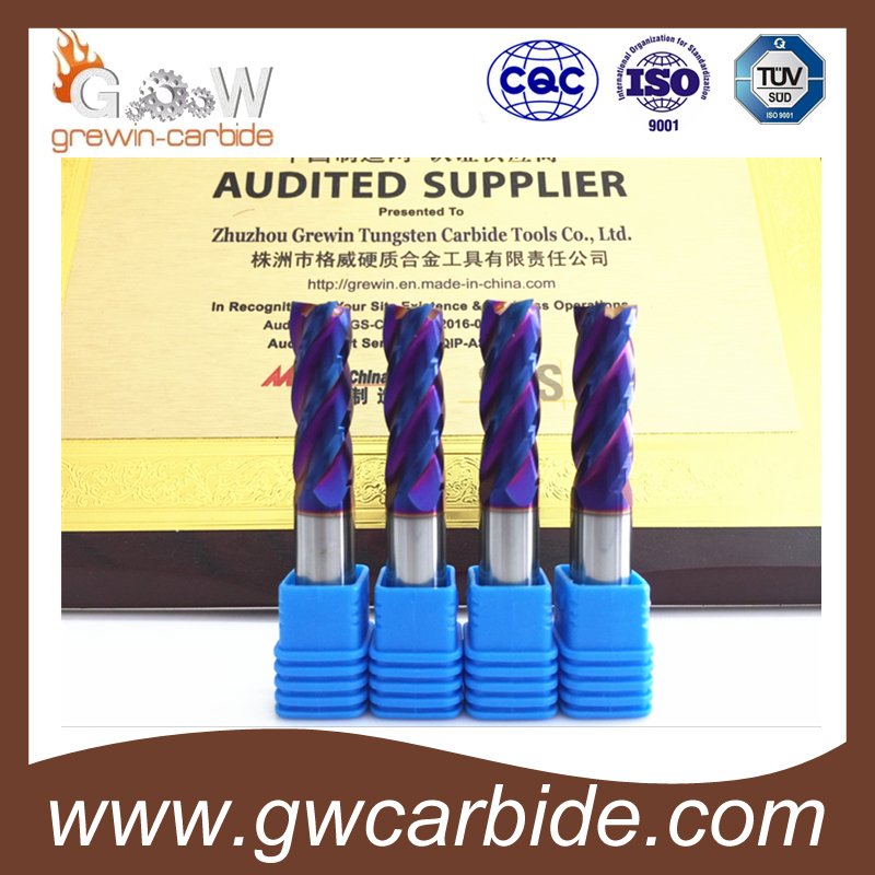 HRC65 4flutes Carbide End Mill for Cutting Steel