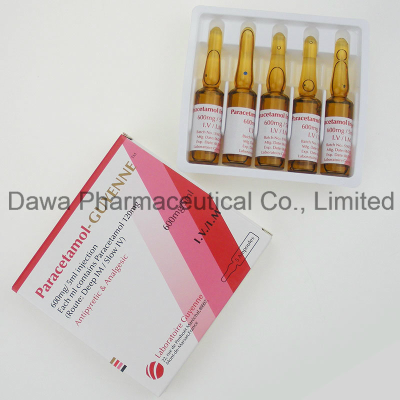 Sample Acceptable Antipyretic and Analgesic High Quality Paracetamol Injection