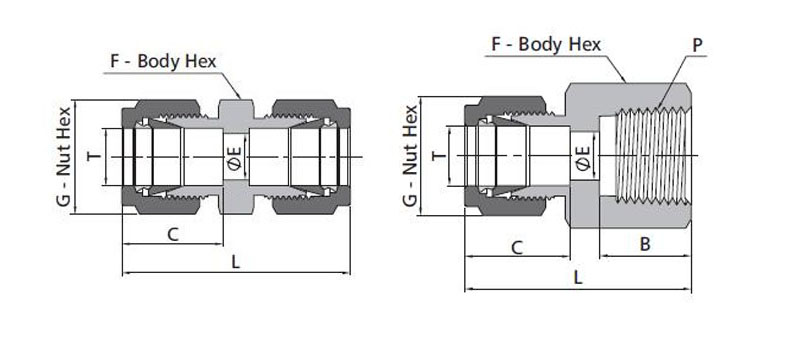 Instrument Stainless Steel Connector Tube Fitting