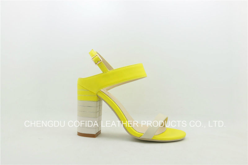 17ss New Arrival Chunky Heel Lady Sandal