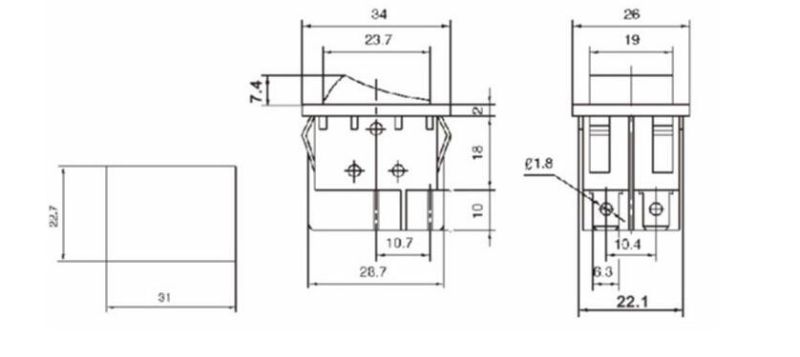 Rocker Switch 4 Pin on-off Switch Rocker Rocker Switch