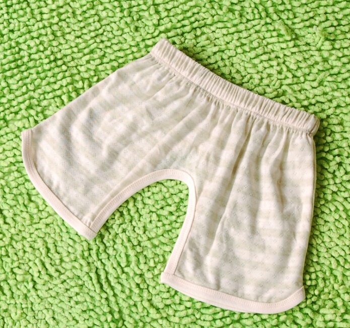 Lovely Organic Cotton Baby Green Stripe Short Pants