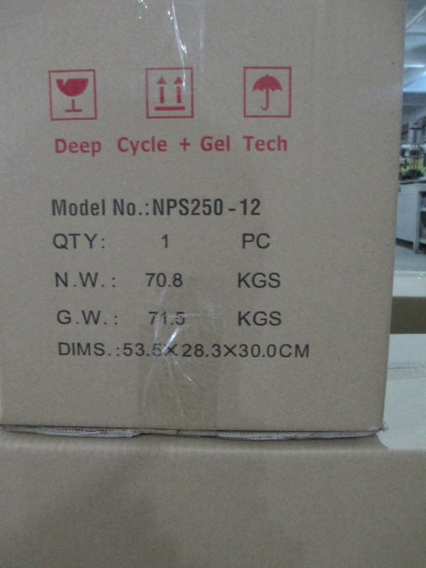 250ah 12V Solar Power Battery Deep Cycle Gel Battery