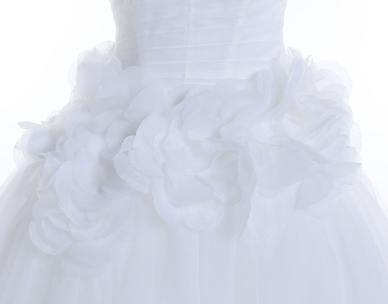 Sweetheart Tulle Organza Flower Wedding Dress