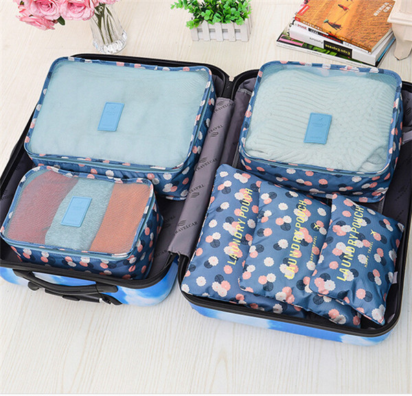 Latest Design Fashion 6PCS Storage Mesh Pouch Luggage Travel Organizer