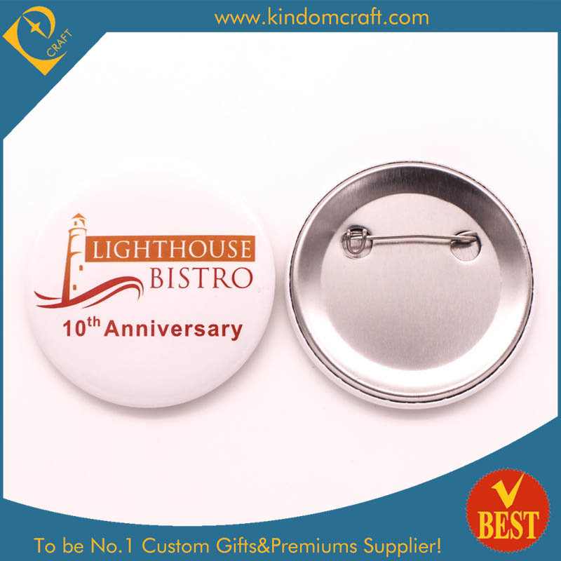 Bistro Anniversary Tin Button Badge From China