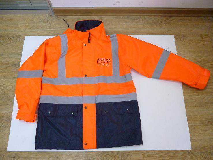 High Visibility Two Tone Safety Jacket Safety Parka Rain Coat (DFJ1016)