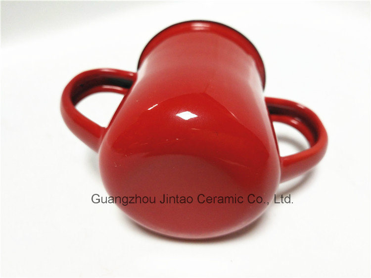 Enamel Mug with Enamel Double Hand Logo Printing