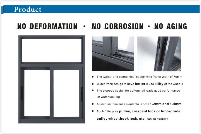 Latest Design Double Glazing Aluminum Sliding Window