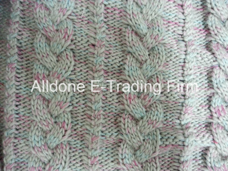 Acrylic Cable Knit Fabric for Blanket Shoes Sweaters Pillow Cushion