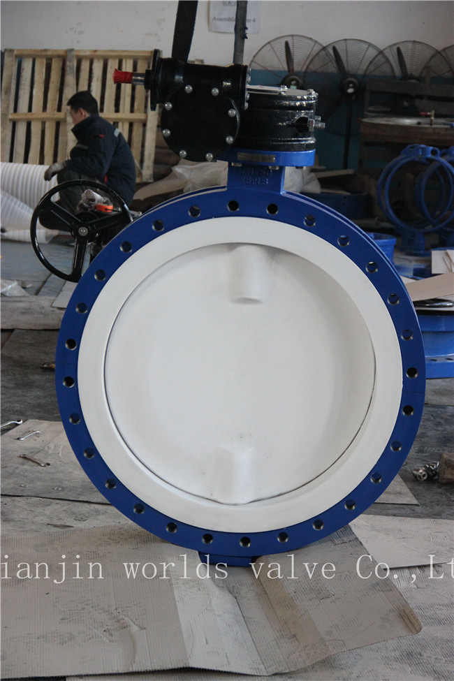 Full PTFE Coated U Section Butterfly Valve with Ce ISO Wras Approved (CBF04-TU01)