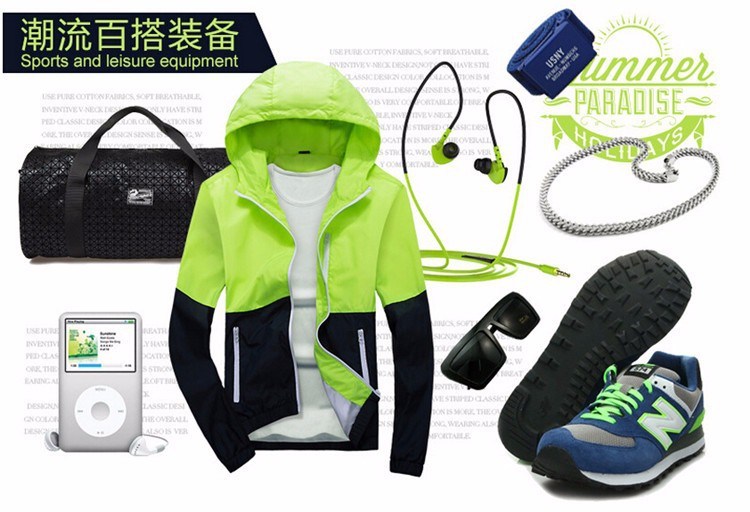 Spring Autumn Jacket Sports Hood Man Fashion Jacket Outer Coats