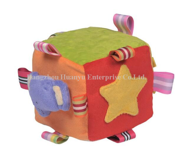 Factory Supply Stuffed Plush Rattle Block Toy