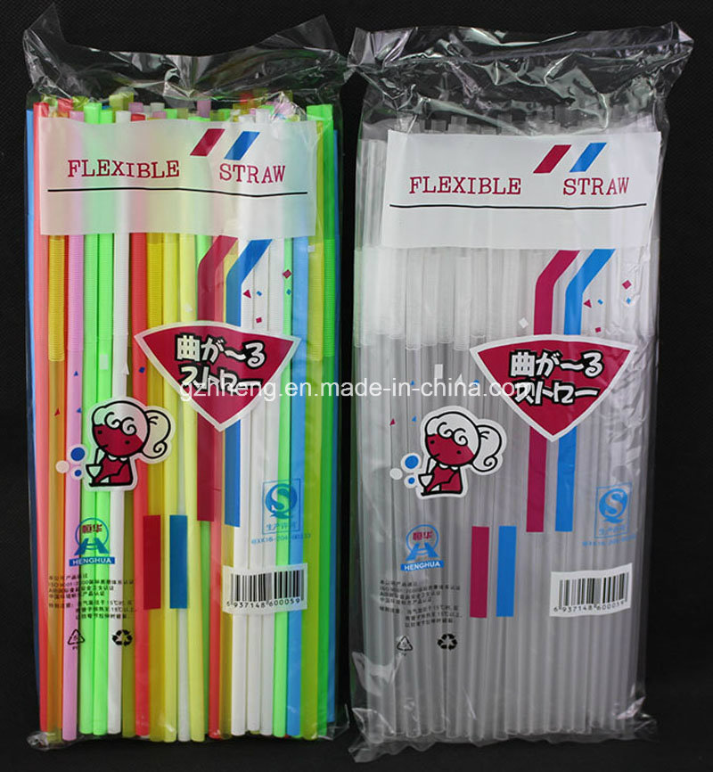 Custom Party Disposable Individually Wrapped Flexible Plastic Drinking Straws