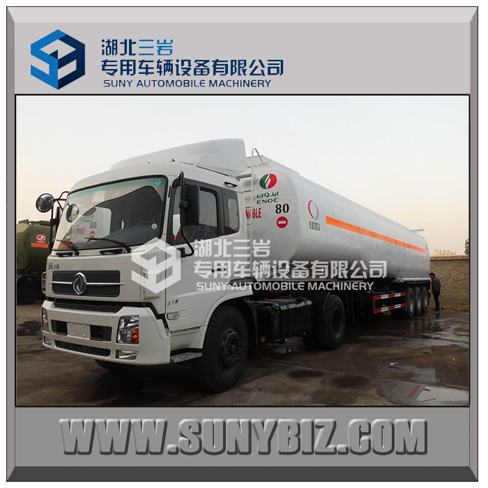 Tri Axle Carbon Steel 7 Compartment Oil Tanker Trailers / Gasoline Transport Tank Trailer / 55000 Liters Fuel Tank Semi Trailer