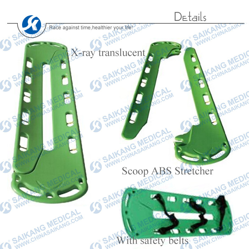 Cheap Plastic Scoop Stretcher with Beautiful Colour (CE/FDA/ISO)