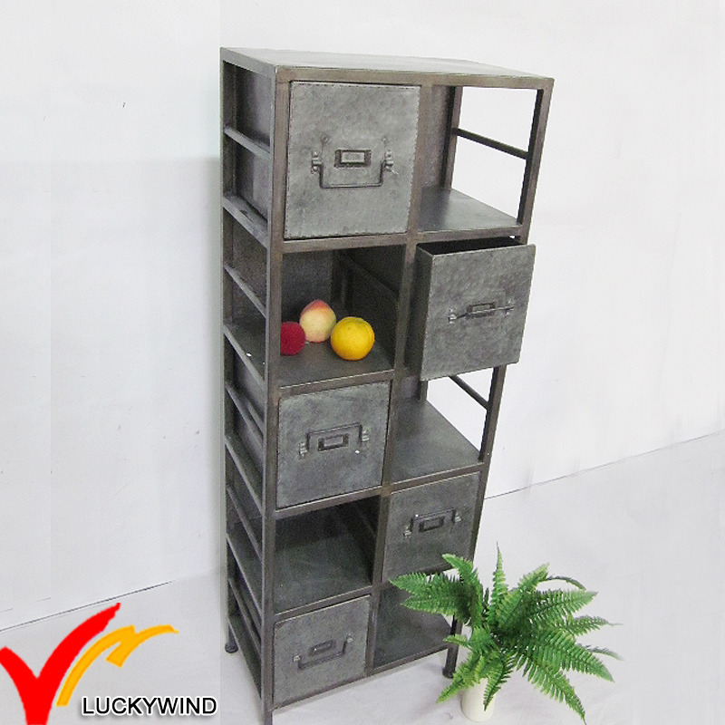 Rustic Old Galvanized Metal Locker Shelf for School and Office
