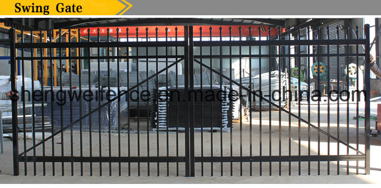 2.4 Length 1.8m Height Black Galvanized Steel Fence