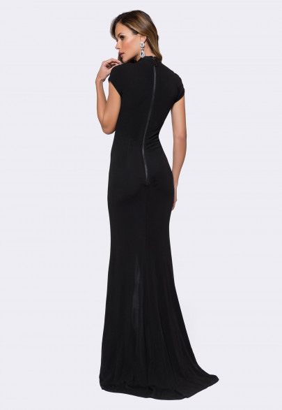 Draped Jersey Formal Evening Dress