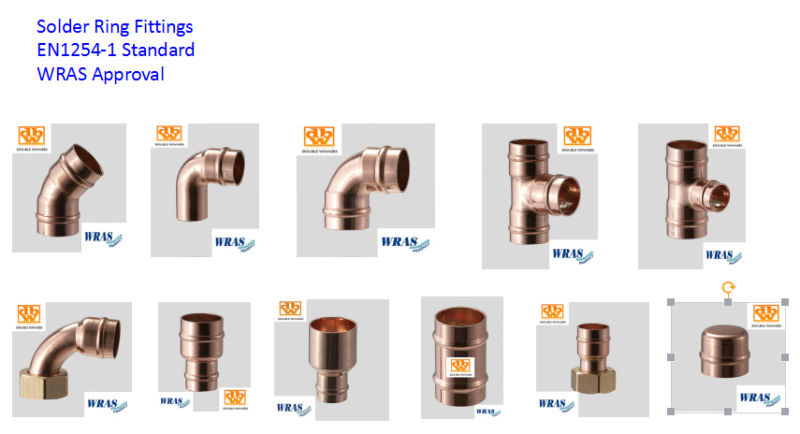 Copper Solder Ring Equal Tee 22mm