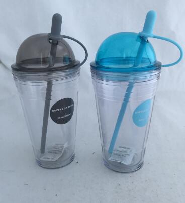 18oz Plastic Tumbler with Straw Double Wall