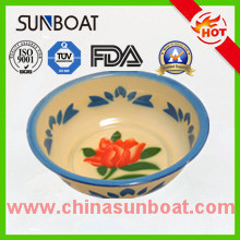 Traditional Chinese Flowered Enamel Wash Basin