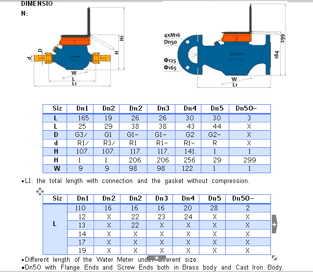 Multi Jet Water Type Iron Water Meter (MJ-LFC-F10-4)