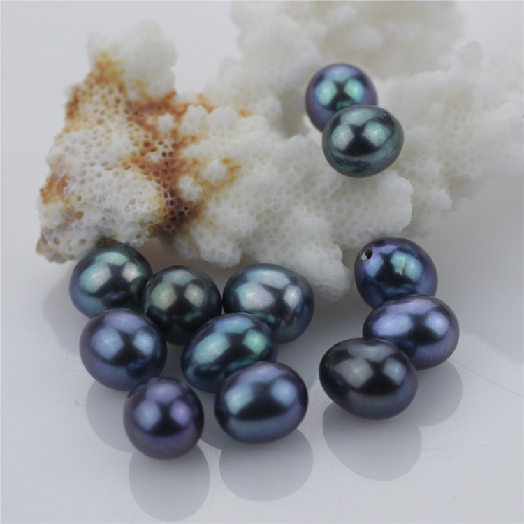 Snh Black Color Natural Loose Teardrop Pearl Beads